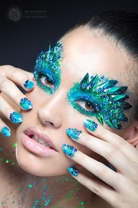 Mermaid face jewels sticker waterproof mermaid face painting strass body tattoo gem crystal glitter stickers - Product Image 4