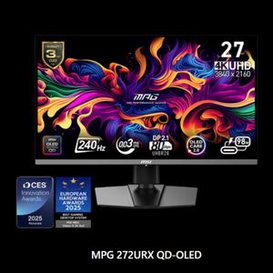 Wholesale MSI MPG 272URX QD-OLED With Light 3840x2160 (UHD) Rapid 0.03ms(GtG) 240Hz Gaming <b>Monitors</b> 450 (Typ.) Brightness - Product Image 6