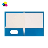 100/PDQ Carpeta de Archivo de Papel con Dos Bolsillos, Tamaño Carta, Color Azul Marino, Ecológica, con Textura de Cuero