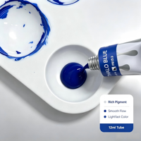 Kinghan - Kit de peinture aquarelle 12 ml, 12 couleurs, tubes en aluminium, mélange et diffusion faciles, fournitures artistiques pour artistes et débutants, à partir de 3 ans