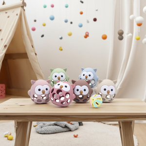 Juguete Educativo Unisex Tongtu, Sonajero de Silicona para Bebés, Bola de Agarre con Forma de Búho para Masticar para Bebés y Niños Pequeños - Product Image 1
