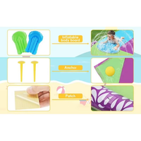 Toboggan aquatique double piste en PVC avec arroseur de jardin, jouet aquatique pour enfants et adultes, pour faire sauter dans l'eau dans le jardin fleuri