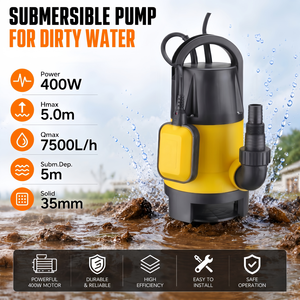 <span class=keywords><strong>Bomba</strong></span> <span class=keywords><strong>Sumergible</strong></span> Eléctrica <span class=keywords><strong>para</strong></span> Drenaje de Jardín, 400w, 7500L/h, Carcasa de Plástico, <span class=keywords><strong>para</strong></span> <span class=keywords><strong>Agua</strong></span> <span class=keywords><strong>Sucia</strong></span>, con Interruptor de Flotador Automático - Product Image 2