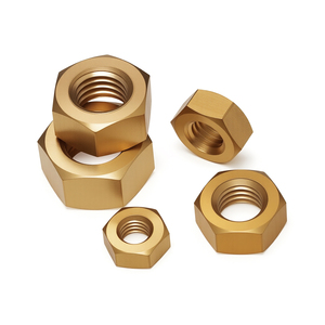 Écrous hexagonaux en laiton M1.4 M2 M3 M4 M5 M6 M8 M10 M12-M24, fixations hexagonales en cuivre - Product Image 1