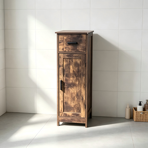 <span class=keywords><strong>Meuble</strong></span> <span class=keywords><strong>de</strong></span> <span class=keywords><strong>rangement</strong></span> rustique en bois marron style ferme à 3 étagères, petite armoire <span class=keywords><strong>de</strong></span> style campagnard, <span class=keywords><strong>meuble</strong></span> <span class=keywords><strong>de</strong></span> <span class=keywords><strong>salle</strong></span> <span class=keywords><strong>de</strong></span> <span class=keywords><strong>bain</strong></span> sur pied - Product Image 1