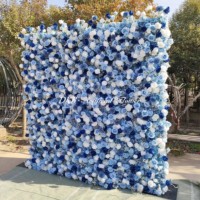 5d soie fleur mur roulé bleu et blanc artificiel haute qualité fleur bleue panneau mural toile de fond décor