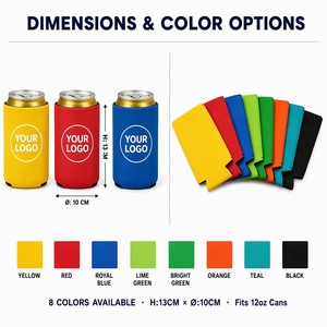 Porte-canette isotherme en néoprène personnalisé pour Noël, 330 ml, pour bière et boissons, avec logo personnalisé par sublimation, pour fêtes et événements, vente en gros - Product Image 4