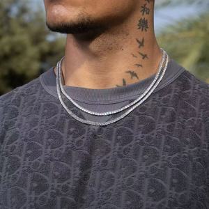 Envío desde Almacén en EE. UU. Sin Aranceles, Cadena de Tenis con Moissanita de 3mm, Plata 925, Color D, VVS, Estilo Hip Hop, Joyería - Product Image 4