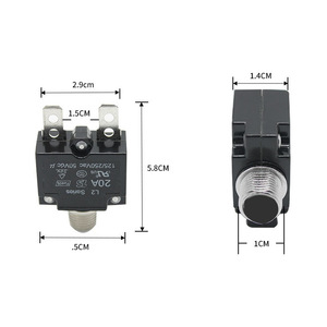 Interruptor de Circuito Tipo Botón 5 30A, Reinicio Manual, Protección Térmica Contra Sobrecarga, Montaje en Panel Industrial, 1 Polo, 10kA, 50/60Hz - Product Image 2