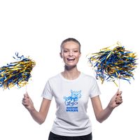 Pompons de cheerleading en papier texturé bleu métallisé et or, pour l'ambiance scolaire, les fêtes de football et la danse