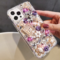 Luxe Strass Bling Diamant Couverture de Téléphone étuis pour iphone 15 14 13 12 11 pro max 8 7 Plus Samsung S24 S23 A34 A54