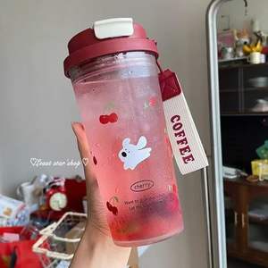 Tasse <span class=keywords><strong>à</strong></span> paille jetable d'été mignonne pour fille avec chiot <span class=keywords><strong>cerise</strong></span> Tasse <span class=keywords><strong>à</strong></span> <span class=keywords><strong>eau</strong></span> en plastique portable pratique pour <span class=keywords><strong>l</strong></span>'<span class=keywords><strong>eau</strong></span> bouillante - Product Image 2
