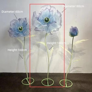 Factory Direct <b>Large</b> Real Touch <b>Artificial</b> Poppy <b>Flower</b> 80cm Silk Floor Standing Wedding Home Hotel Decor Wholesale - Product Image 6