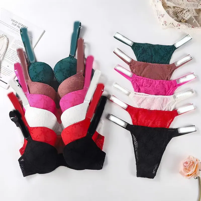 2023 victoria secreter lingerie underwire push up velvet letter print bra and panty set classic secret sexy underwear wholesales