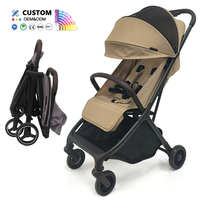 Poussette de voyage légère en alliage d'aluminium pliable en un clic avec dossier réglable et capote pour bébé