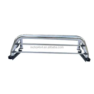 Venta caliente de fábrica para Mitsubishi Triton L200 patas altas con luces jaula antivuelco deportiva de acero inoxidable