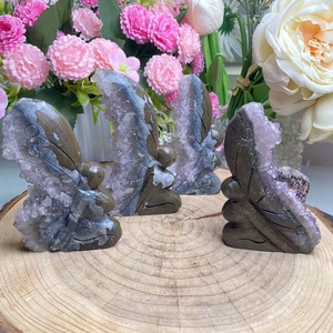 Natural Quartz Angel Reiki Healing Crystal fairy Realistic Amethyst Cluster Flower Faerie <strong>Chakra</strong> <strong>Stone</strong> for Gift - Product Image 3