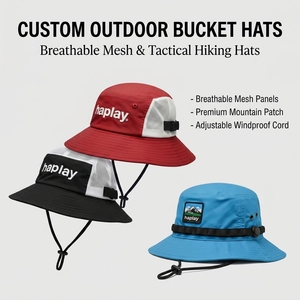Cappello da Pescatore Unisex con Logo Personalizzato, Resistente ai Raggi UV, per Esterni, con Tesa Larga, Protezione Solare, per Campeggio ed Escursionismo, con Cordino - Product Image 1