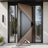 Porte d'entrée pré-montée en bois massif Craftsman 36x80 36x96 avec vitre pour maisons américaines