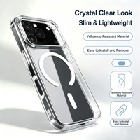 Coque rigide en verre trempé 9H Premium avec anneau magnétique anti-rayures et anti-jaunissement, finition mate cristalline pour iPhone 16 17 18 Pro Max