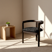 Fauteuil en bois massif de chêne, style minimaliste, tissu italien, pour villa, bureau à domicile, hôtel, chaise de salle à manger moderne, imperméable et durable