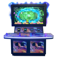 Machine de jeu de pêche à 2 places à pièces avec accepteurs de billets et imprimante Dragon King Shooting Fish Table
