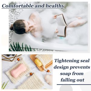 <b>Soap</b> with Custom Logo Saver Bag Exfoliating Pouch Drawstring <b>Soap</b> Bag with Wooden Bead Foaming and Drying <b>Soap</b> Bath Shower - Product Image 6