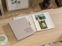 Leinen DIY Braut Geschenk Andenken Self Stick Adhesive Page Memory Hochzeits planer Portfolio Buch Sammelalbum 3 Ring Fotoalbum Binder
