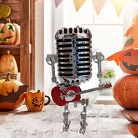 Microphone vintage Robot lampe jouer guitare bureau lampe à LED lumières Vintage Miniatures artisanat éclairage bureau décoration de la maison