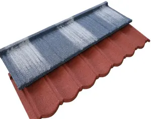 ナイジェリアのCHINA STONE ROOFING TILES GALVALUME METAL ROOF STONE COATED STEP TILES