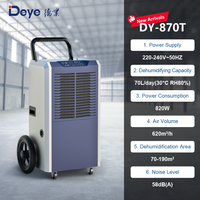 Déshumidificateur professionnel Deye DY-870T en usine équipement de séchage d'air 70L déshumidificateur industriel commercial portable pour garage
