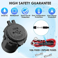 Prise de voiture USB 12V à 3 ports avec double PD 20W et port QC3.0 18W, avec voltmètre et bouton interrupteur pour voiture, bateau, marine, fourgonnette
