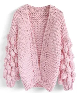 आराम कार्डिगन Batswing आस्तीन नरम बनावट पूर्ण आस्तीन Crochet स्वेटर चंकी बुनाई किट महिला कार्डिगन