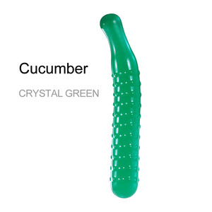 2 Styles Vegetable-Style Crystal Glass Dildos for Female <strong>Masturbation</strong> Includes Anal Plug and <strong>Cucumber</strong> - Product Image 1