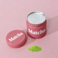 Boîtes en fer blanc rondes hermétiques de 30g, écologiques et de qualité alimentaire, pour matcha et thé, personnalisation des dimensions et impression couleur disponibles