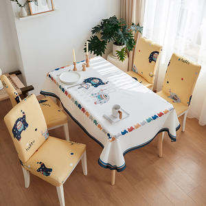 Tamaño personalizado bienvenida Tapa de mesa instalada algodón Lino mantel silla cubierta interior exterior fiesta <span class=keywords><strong>bar</strong></span> taburete cubierta de mesa equipada - Product Image 2