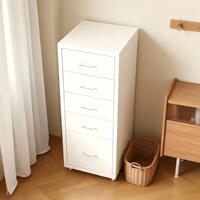 Armoire de rangement en métal moderne et mince à 5 tiroirs, commode verticale, organiseur de classement en acier étroit pour la maison et le bureau