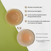 Cache-Mamelons Semi-Silicone de Qualité Médicale Non Collants Adhésifs, Réutilisables, pour Sous-Vêtements