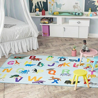 Tapis en peluche moderne en polyester doux, facile à nettoyer, texturé, lavable en machine, ensemble pour adolescents, enfants, salon, couloir, décoration