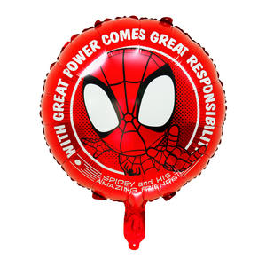 Ballons en aluminium Spiderman de 18 pouces, fournisseur de ballons de super-héros, décorations d'anniversaire et de fête prénatale pour enfants, nouveauté - Product Image 1