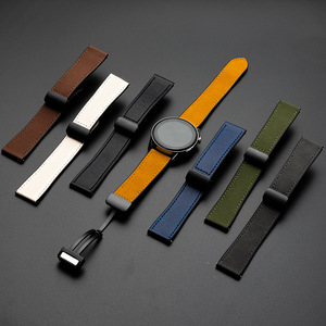 Grimpeur fermeture à boucle magnétique universel 20mm <span class=keywords><strong>22mm</strong></span> cuir Silicone remplacement <span class=keywords><strong>bracelet</strong></span> de <span class=keywords><strong>montre</strong></span> pour <span class=keywords><strong>Samsung</strong></span> <span class=keywords><strong>Galaxy</strong></span> bande de <span class=keywords><strong>montre</strong></span> intelligente - Product Image 4