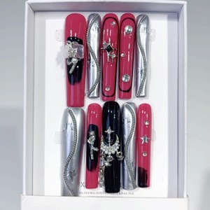 Offre Spéciale – <span class=keywords><strong>Faux</strong></span> <span class=keywords><strong>Ongles</strong></span> Longs en Forme de Cercueil Faits Main, Robustes et Prêts à Poser, Idéals pour Salons - Product Image 2