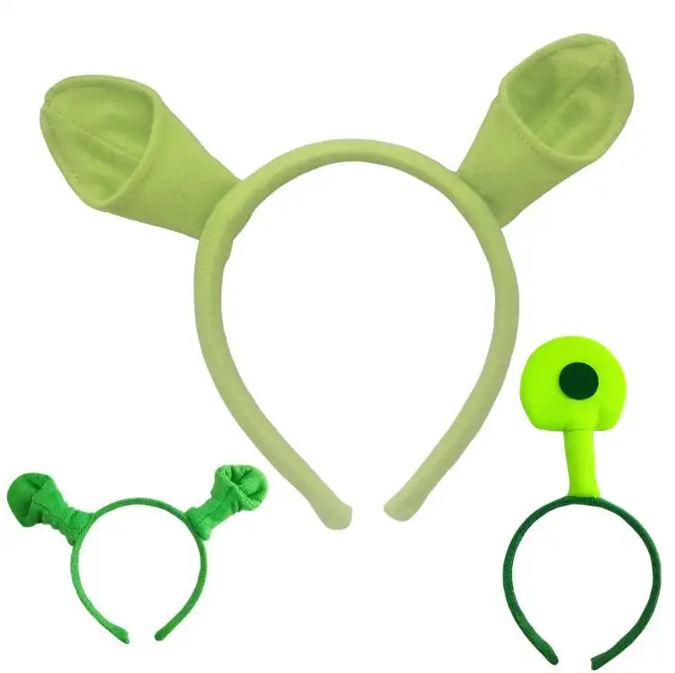 Articles de fête vert Shrek épingle à cheveux oreilles bandeau tête cercle Halloween enfants adulte spectacle cheveux cerceau bandeaux