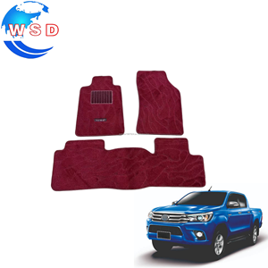 Alfombrillas de Coche con Diseño de Ondas de Agua Rojas, 3 Piezas, para TOYOTA HILUX <span class=keywords><strong>VIGO</strong></span> 2012-2017, Alfombrillas para el Suelo del Coche, Accesorios Interiores para el Coche, para Conductor con Volante a la Izquierda - Product Image 2