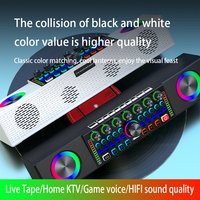 Kartu Suara SY8 Live Sound Card Audio All-in-one Mesin Karaoke Speaker Dual Wireless Mic dengan Peredam Kebisingan 5.0 untuk Siaran Langsung