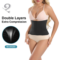 3180 Gaine amincissante invisible pour femme à double couche, douce et à forte compression
