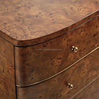 Commode à 6 tiroirs en bois de burl moderne et luxueuse, double commode, armoire de rangement pour chambre à coucher