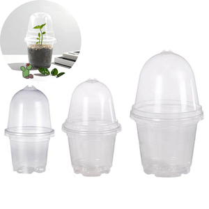 Pots de pépinière transparents en PET de 3,5, 4, 5 et 6 pouces, pots à graines de jardin, pots de pépinière avec dômes d'humidification - Product Image 1