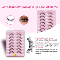 Bulu Mata Palsu Serat Sintetis 3D Grosir, Natural Wispy Full Strip Lashes untuk Salon dan Riasan Sehari-hari