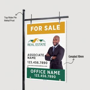 Real Estate Signs for Sale Custom Yard Sign <b>Physical</b> Alumicore Thick Sign with Hanging Holes Custom Aluminum 2-sided Printed - Product Image 4